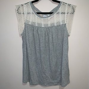 NWT Gap Jersey and Crochet Cap Sleeve Top Sz S
